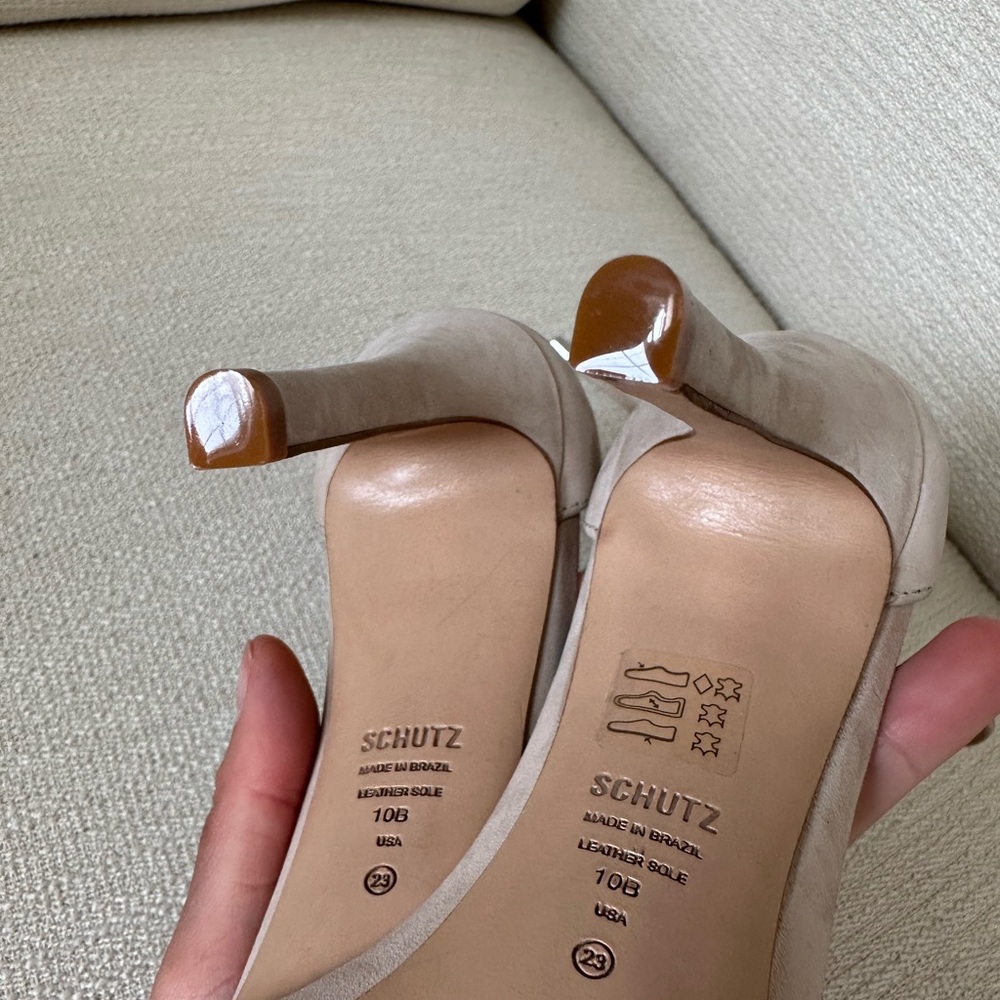 Schutz Josseana Suede and Clear Ankle Tie Sandal - Picture 9 of 11